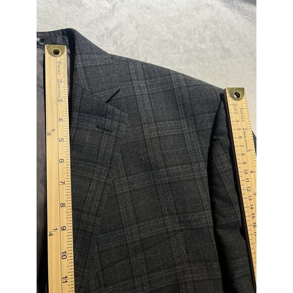 Calvin Klein Mens 48R Blue Gray Plaid Casual Blazer Sport Coat Jacket - Picture 14 of 16